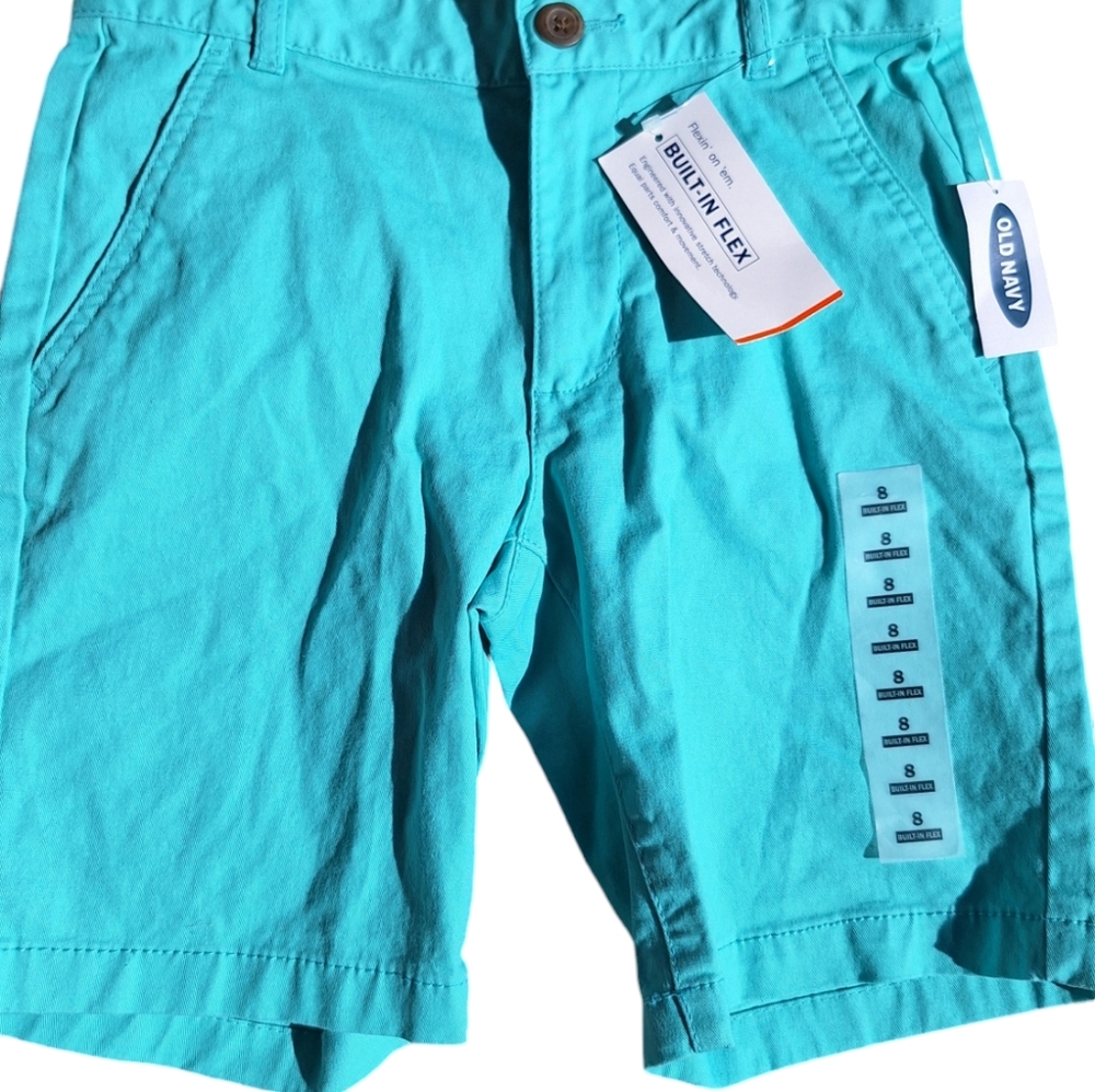 NWT Boys Old Navy Straight Built-in Flex Shorts Size 8 Teal NEW